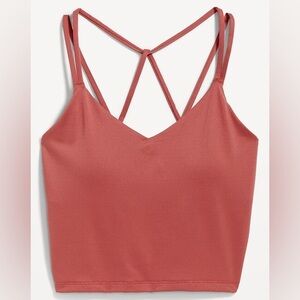 Old Navy Active Burnt Orange Powersoft Longline Crop Top Sports Bra